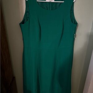 Dressbarn Green Sheath Midi Dress Crew Neck Sleeveless